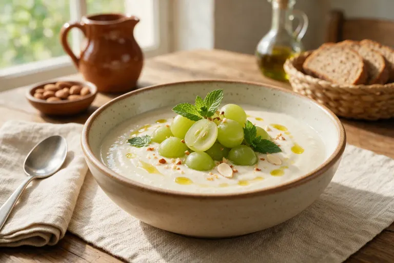Ajoblanco with grapes