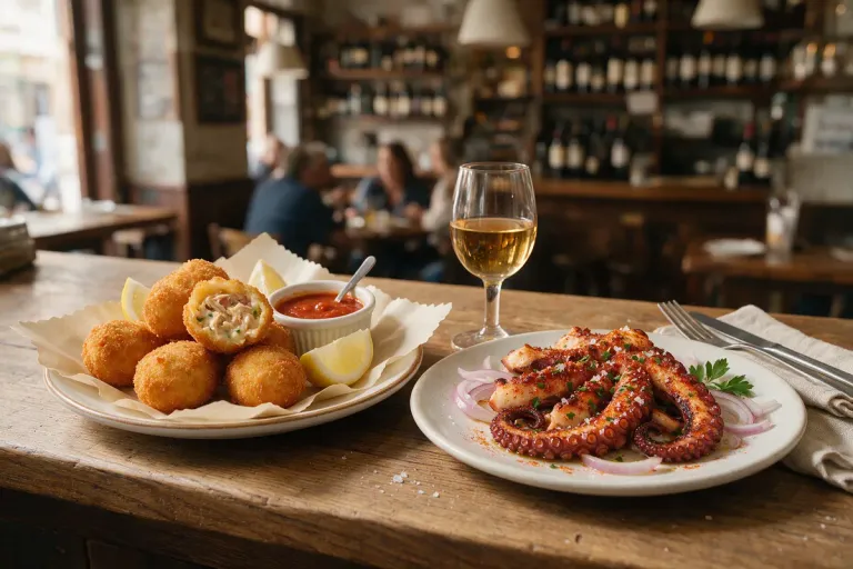 Croquetas, grilled octopus and sherry