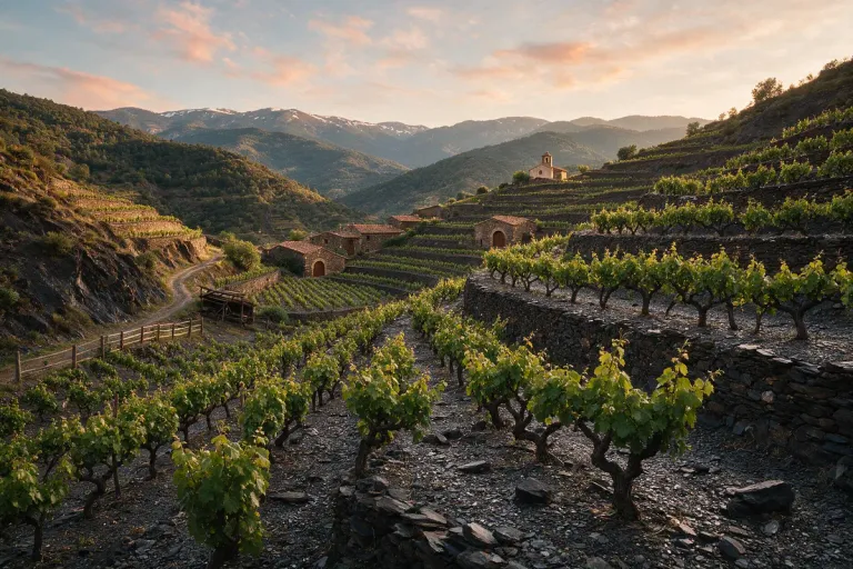 Steep slate vineyards